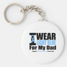 Prostate Cancer I Wear Light Blue For My Dad Key Chain