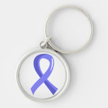 Prostate Cancer Light Blue Ribbon 3 Key Chains