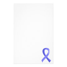 Prostate Cancer Light Blue Ribbon 3 Customised Stationery