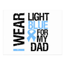 Prostate Cancer Light Blue Ribbon Dad Postcard