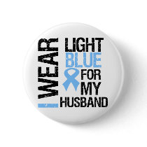 Prostate Cancer Light Blue Ribbon Husband Button