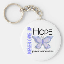 Prostate Cancer Never Give Up Hope Butterfly 4.1 Keychain