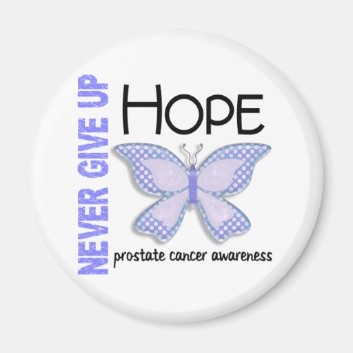 Prostate Cancer Never Give Up Hope Butterfly 4.1 Fridge Magnet