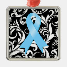 Prostate Cancer Ribbon Deco Noir Christmas Tree Ornament