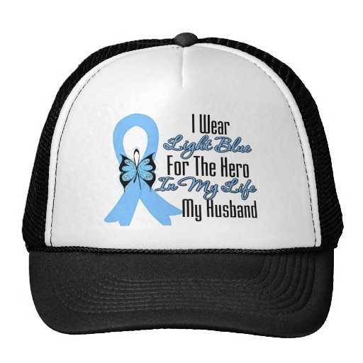 Prostate Cancer Ribbon Hero My Husband Hats