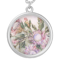 Protea pendant and chain
