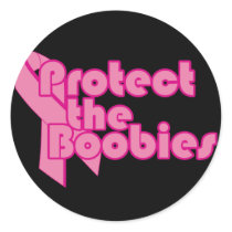 Protect the Boobies Breast Cancer Awareness Round Stickers