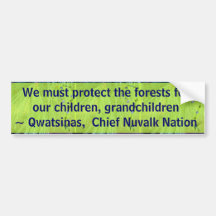 protect the forests bumper stickers