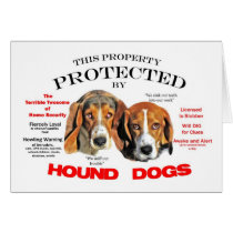 Protected by Hound Dogs Greeting Cards