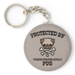 Protected By Pug keychains