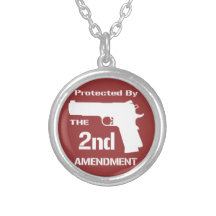 Protected By The Second Amendment (Red).png Personalized Necklace