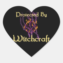 Protected By Witchcraft Heart Sticker