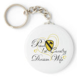 Proud 1st Cavalry Wife Heart keychains