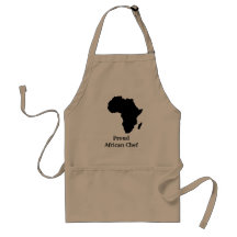 "Proud African Chef" Africa in Sleek Black Aprons
