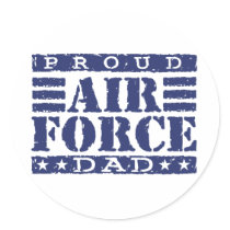 Proud Air force Dad Round Sticker