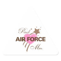 Proud Air Force Mum Heart Triangle Stickers