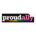 Proud Ally Black Bumper Sticker bumper stickers