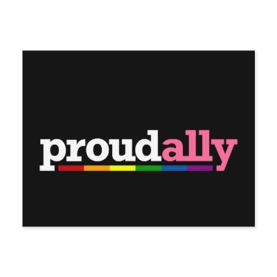 Proud Ally Black Postcard by jamieco
