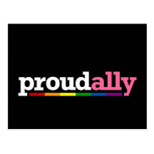 Proud Ally Black Postcard