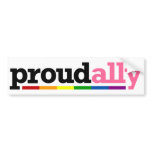 Proud Ally White Bumper Sticker bumper stickers