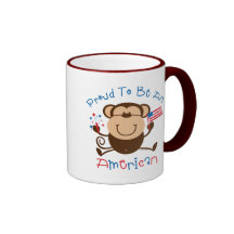 Proud American Boy Monkey Coffee Mugs