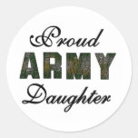 Proud Army Daughter Round Stickers