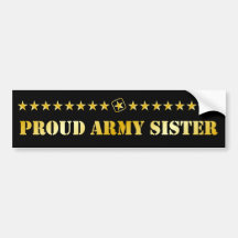 Proud Army Sister Stars Bumper Sticker
