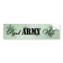 Proud Army Wife Green Flowers Bumper Sticker