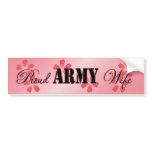 Proud Army Wife Peach Flowers Bumper Stickers