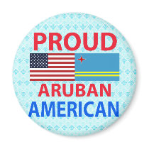 Proud Aruban American Refrigerator Magnets