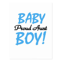 Proud Aunt Baby Boy Tshirts and Gifts Post Cards