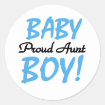 Proud Aunt Baby Boy Tshirts and Gifts Round Sticker