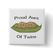 Proud Aunt Of Twins Pinback Button