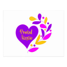 Proud Auntie Heart Post Cards
