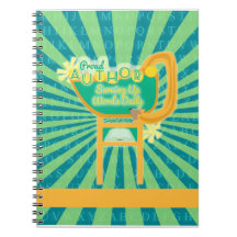 Proud Author Retro Style Diner Sign Spiral Note Books