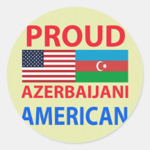 Proud Azerbaijani American Round Stickers