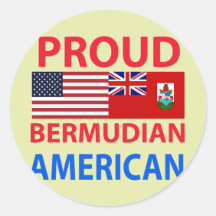 Proud Bermudian American Round Stickers