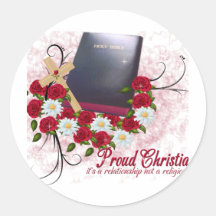 Proud Christian.. It's a Relationship not a Religi Sticker