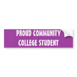 Proud Community College Student Bumper Sticker