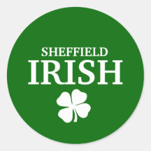 Proud Custom Sheffield Irish City T-Shirt Stickers