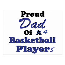 Proud Dad of 4 Basketball Players postcards