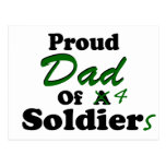 Proud Dad Of 4 Soldiers Postcard