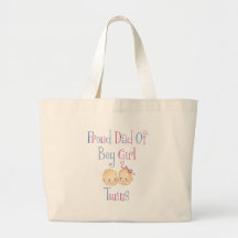 Proud Dad of Boy Girl Twins Canvas Bag