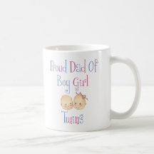 Proud Dad of Boy Girl Twins Coffee Mugs