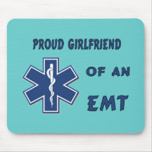 Proud EMT Girlfriend Mouse Mats