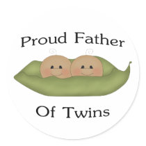 Proud Father Of Twins Stickers