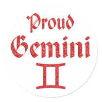 Proud Gemini Round Sticker