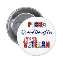 Proud granddaughter war veteran buttons
