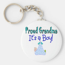 Proud Grandma, "It's a Boy!" Gifts Keychains