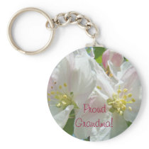 Proud Grandma! keychain gifts Apple Tree Blossoms